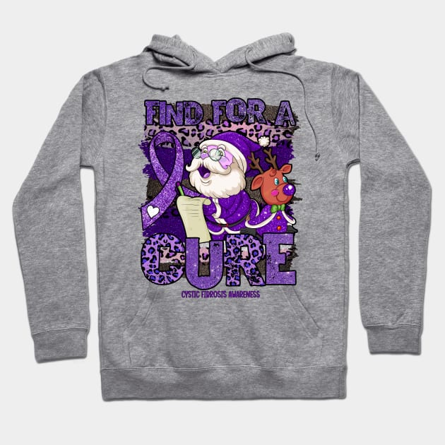 Cystic Fibrosis Awareness - leopard christmas cure santa claus Hoodie by Lewis Swope